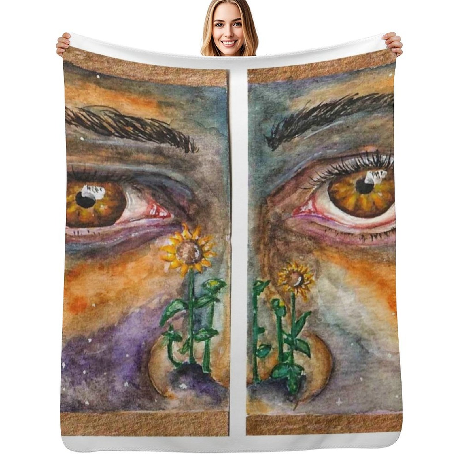 Space Blanket Heavy - Manta Decorativa Girassóis Espaciais, Mantas para